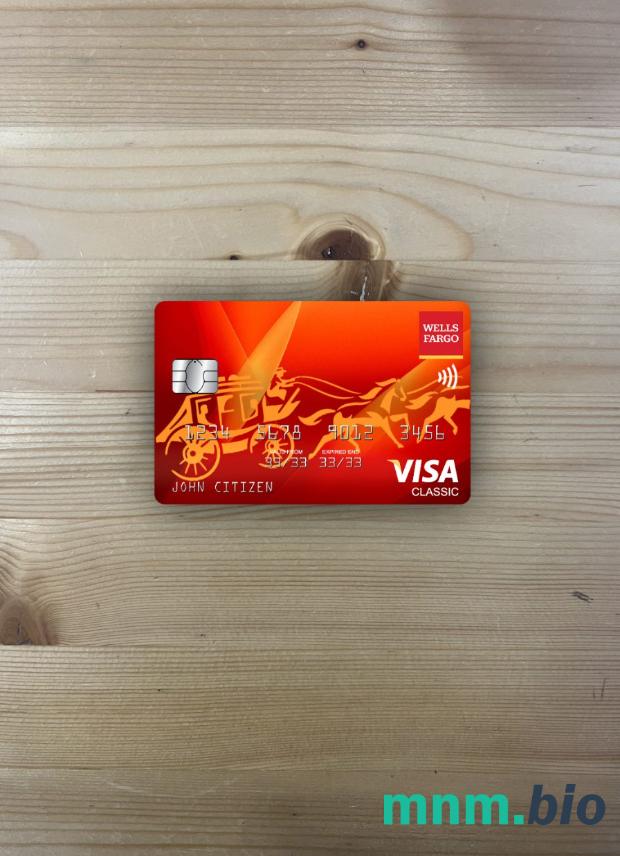 USA Wells Fargo bank visa classic card wygląd fotograficzny skan PSD + zdjęcie